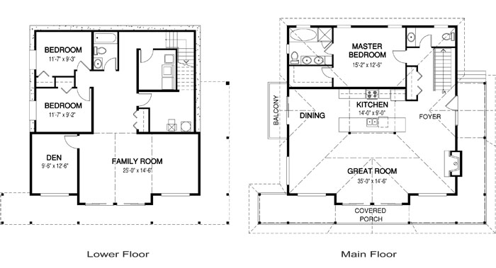 Beachwood-floor-plan - Custom Cedar Homes & House Plans